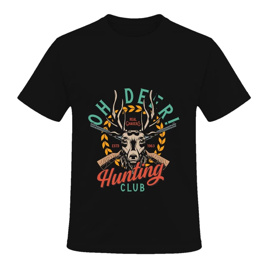 T-shirt — Aventure · Au grand air — الأمام — أسود